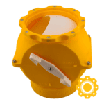 Dust collection blast gate for woodworking shops, ensuring optimal airflow and dust management.