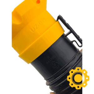 Magnetic adapter for 2.5-inch vacuum hoses, compatible with Ridgid and ShopVac tools.