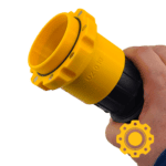 Magnetic adapter for 2.5" vacuum hoses, compatible with Ridgid and ShopVac models.